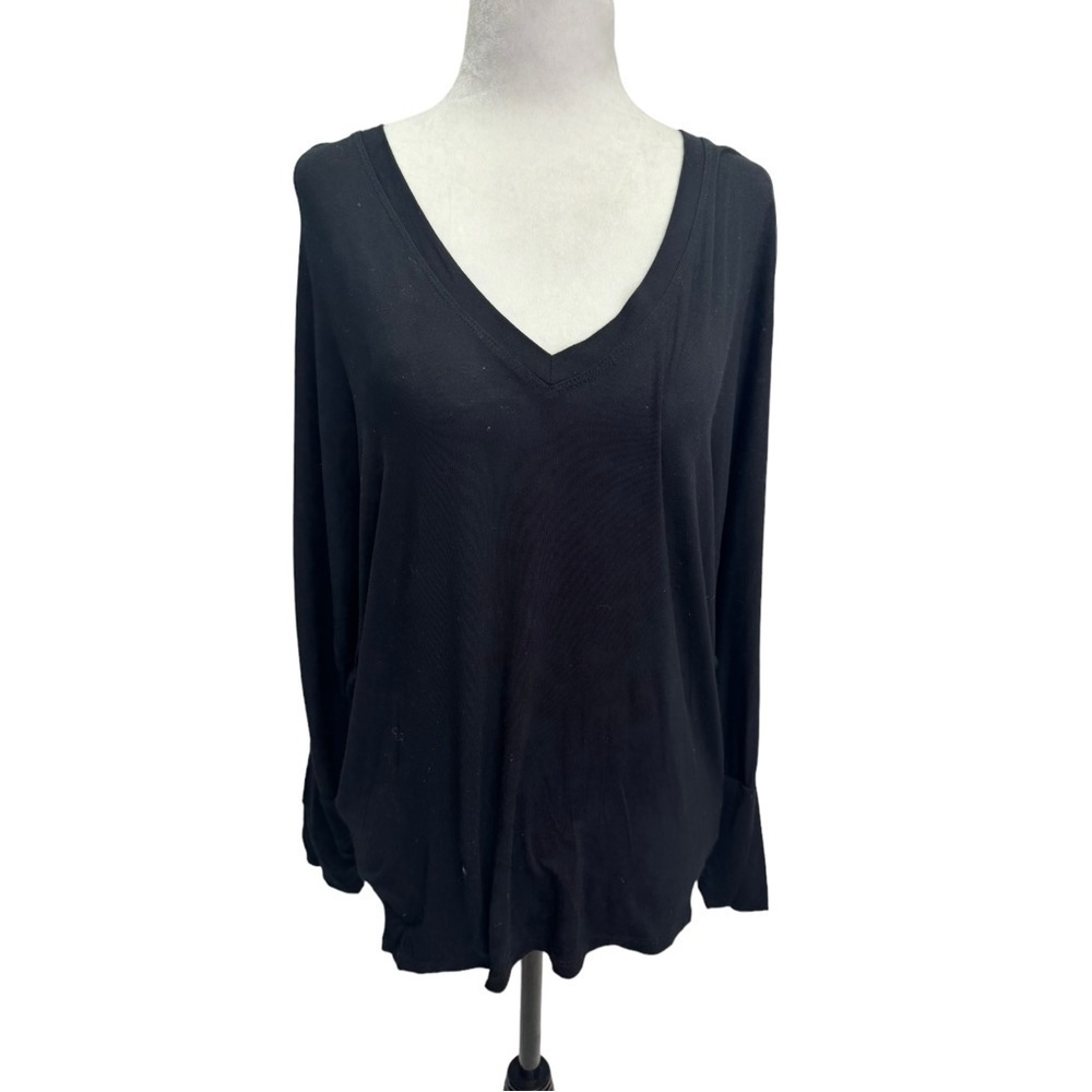 Gentle Fawn Black V-Neck Batwing Sleeve T-Shirt Top Size XS/S